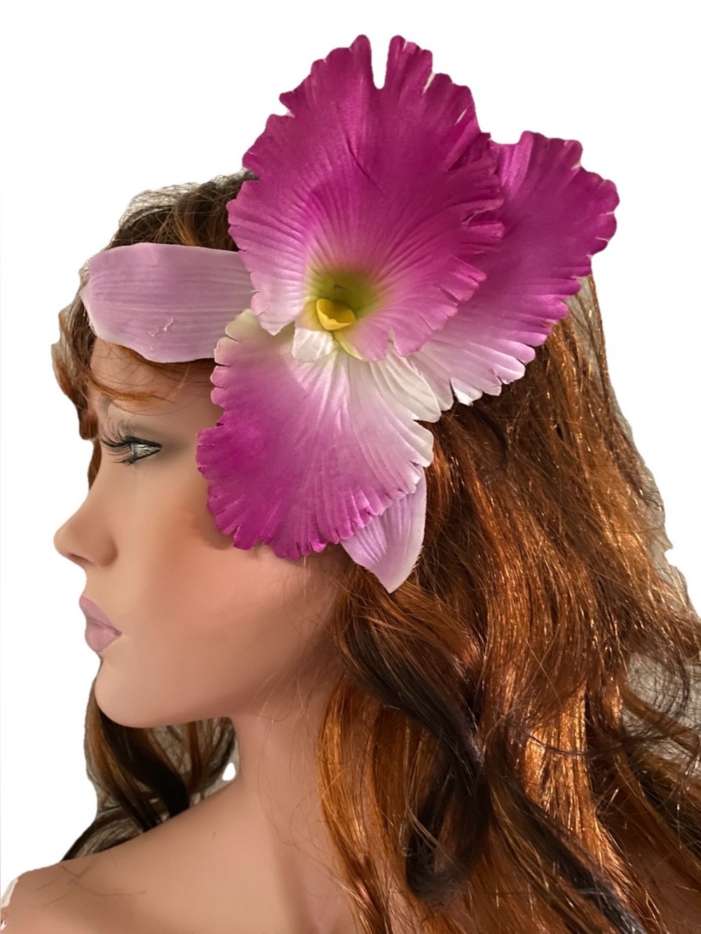 Fabulous Large Fabric Orchid Hair Clip Pinup Rockabilly VLV Style